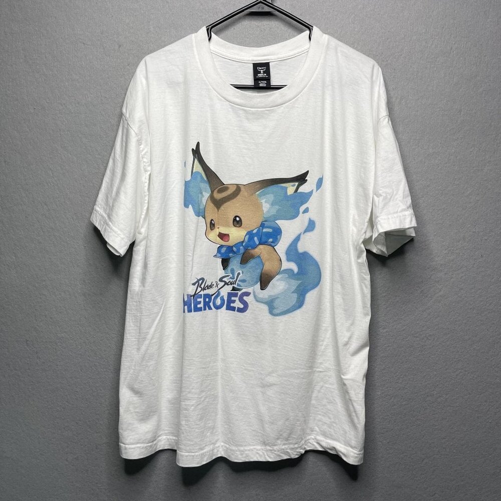 Black & Soul Heroes Miao Hanes White Graphic T-Shirt XL Anime Expo